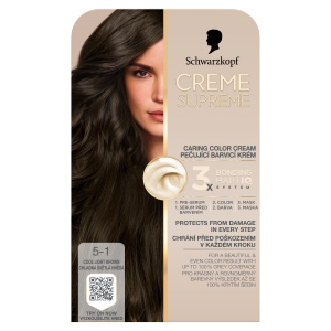 Schwarzkopf Creme Supreme permanentní barva na vlasy odstín 5-1 Cool Light Brown 60 ml