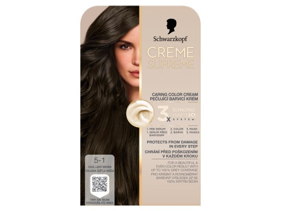 Schwarzkopf Creme Supreme permanentní barva na vlasy odstín 5-1 Cool Light Brown 60 ml