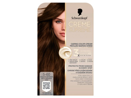 Schwarzkopf Creme Supreme permanentní barva na vlasy odstín 5-60 Světlá čokoládová hnědá 60 ml