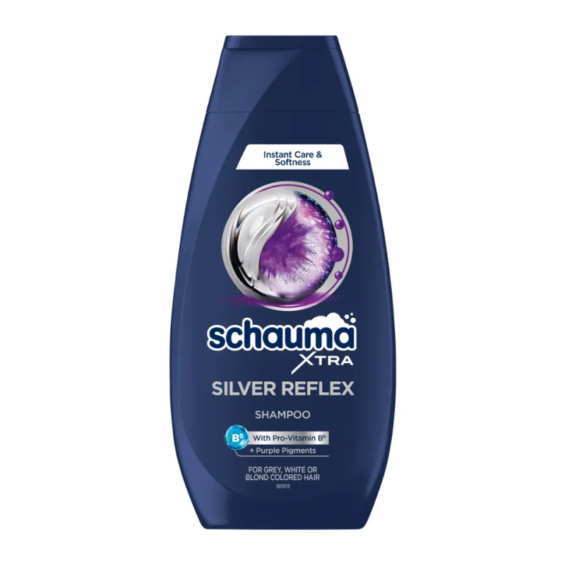 Schwarzkopf Schauma Silver Reflex šampon neutralizující žluté tóny pro zesvětlené, melírované studené blond vlasy 350 ml