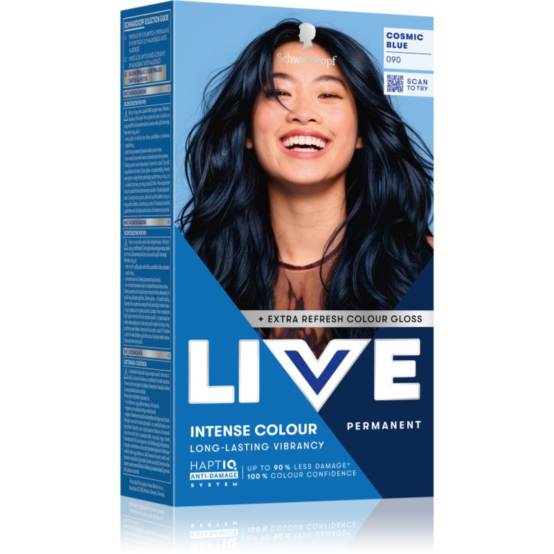 Schwarzkopf LIVE Intense Colour permanentní barva na vlasy odstín 090 Cosmic Blue 1 ks