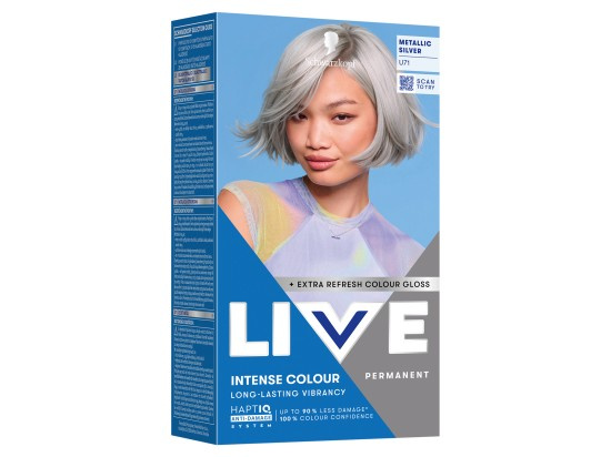 Schwarzkopf LIVE Intense Colour permanentní barva na vlasy odstín U71 Metallic Silver 1 ks