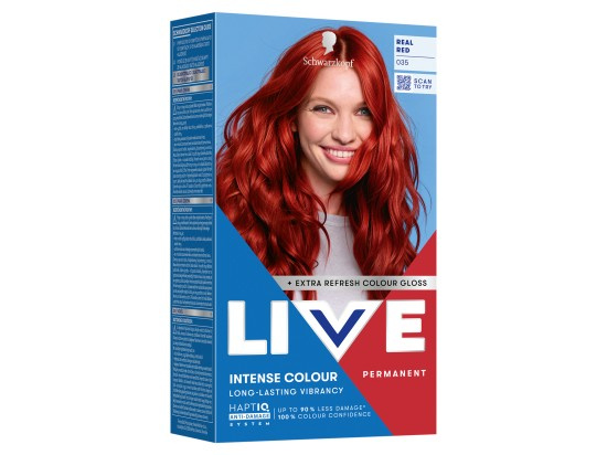 Schwarzkopf LIVE Intense Colour permanentní barva na vlasy odstín 035 Real Red 1 ks