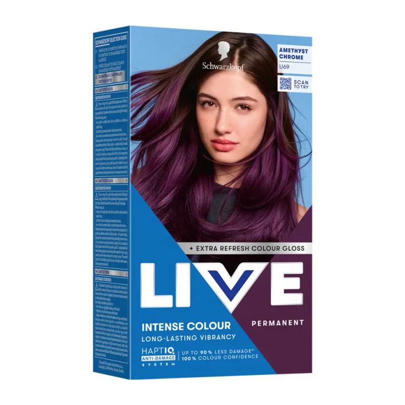 Schwarzkopf LIVE Intense Colour permanentní barva na vlasy odstín U69 Amethyst Chrome 1 ks