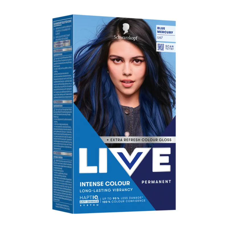 Schwarzkopf LIVE Intense Colour permanentní barva na vlasy odstín U67 Blue Mercury 1 ks
