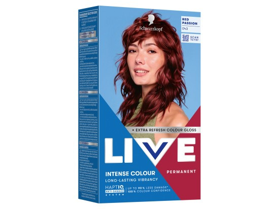 Schwarzkopf LIVE Intense Colour permanentní barva na vlasy odstín 043 Red Passion 1 ks