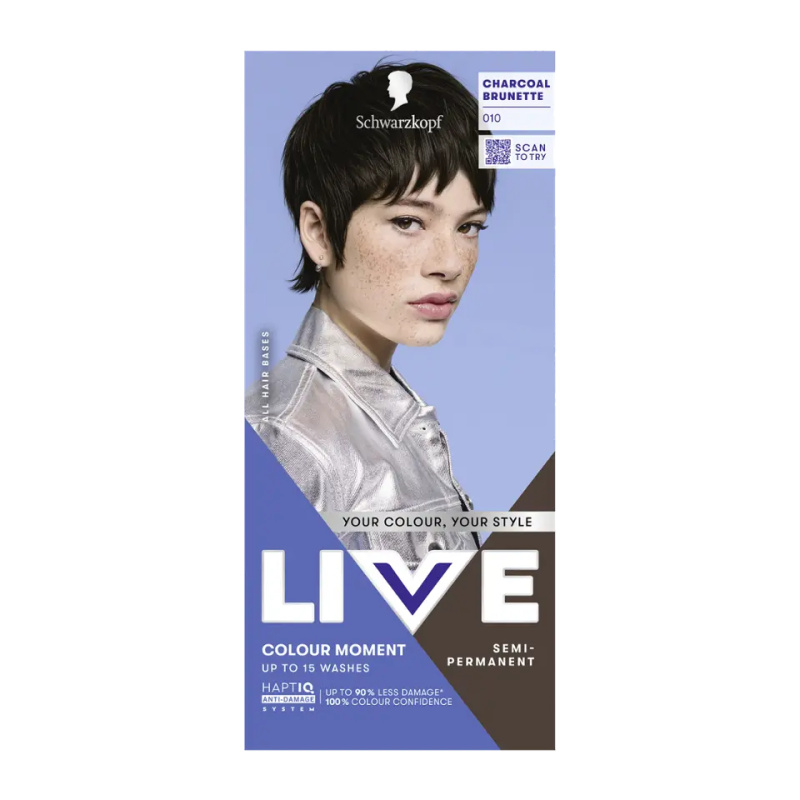 Schwarzkopf LIVE Colour Moment semipermanentní barva na vlasy odstín 010 Charcoal Brunette 50 ml