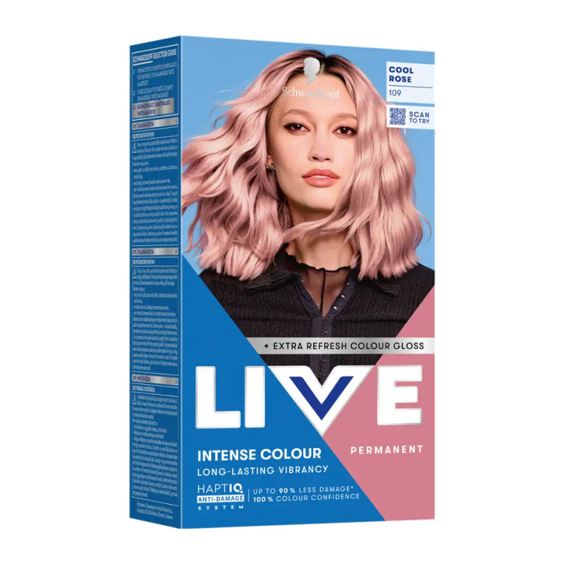 Schwarzkopf LIVE Intense Colour permanentní barva na vlasy odstín 109 Cool Rose 1 ks