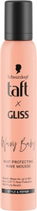 Schwarzkopf Taft x Gliss termoochranná pěna pro objem a tvar účesu pro vlnité a kudrnaté vlasy 200 ml