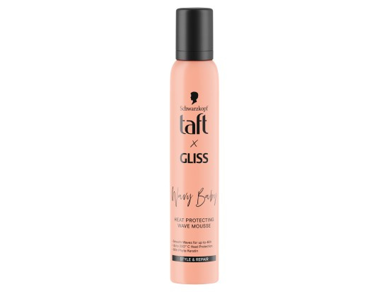 Schwarzkopf Taft x Gliss termoochranná pěna pro objem a tvar účesu pro vlnité a kudrnaté vlasy 200 ml