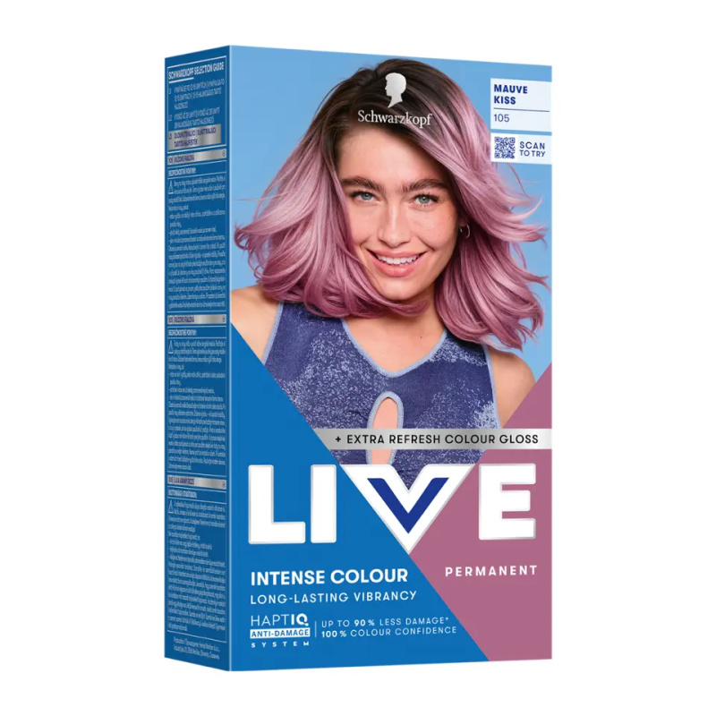 Schwarzkopf LIVE Intense Colour permanentní barva na vlasy odstín 105 Mauve Kiss 1 ks