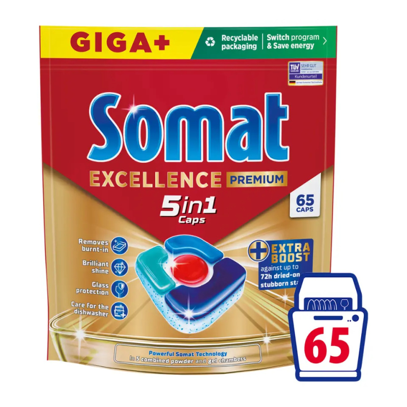 Tablety do myčky Somat - 5 v1, 65 ks