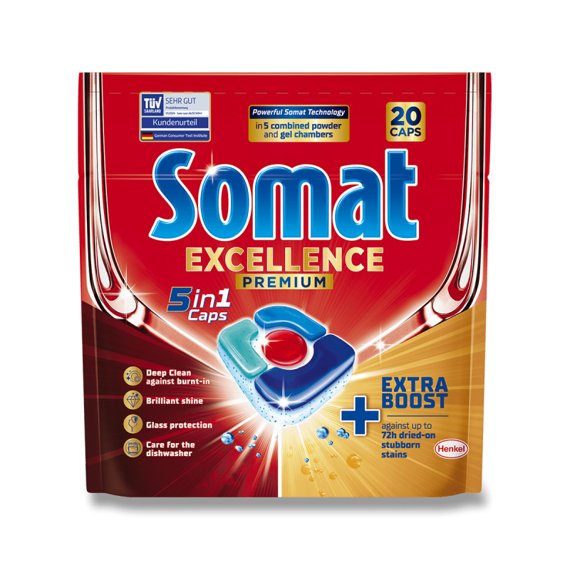 Somat Excellence Premium 5in1 - kapsle do myčky - 20 kapslí
