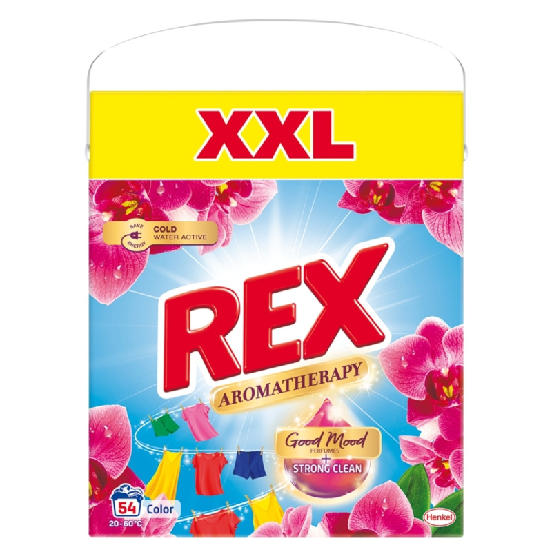 REX Aromatherapy Prací prášek Orchid Color Box 54 praní 2,97 kg