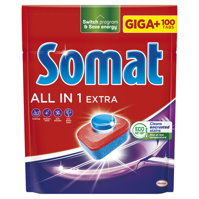 Tablety do myčky Somat - All in One Extra, 100 ks