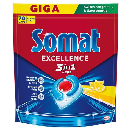 Somat Excellence 3v1 - kapsle do myčky - 70 kapslí