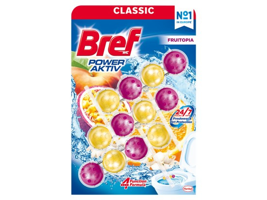 Bref Power Aktiv Classic - WC blok - Fruitopia, 3 x 50 g