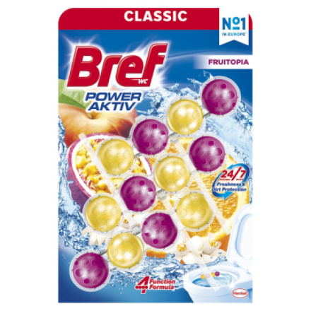 Bref Power Aktiv Classic - WC blok - Fruitopia, 3 x 50 g
