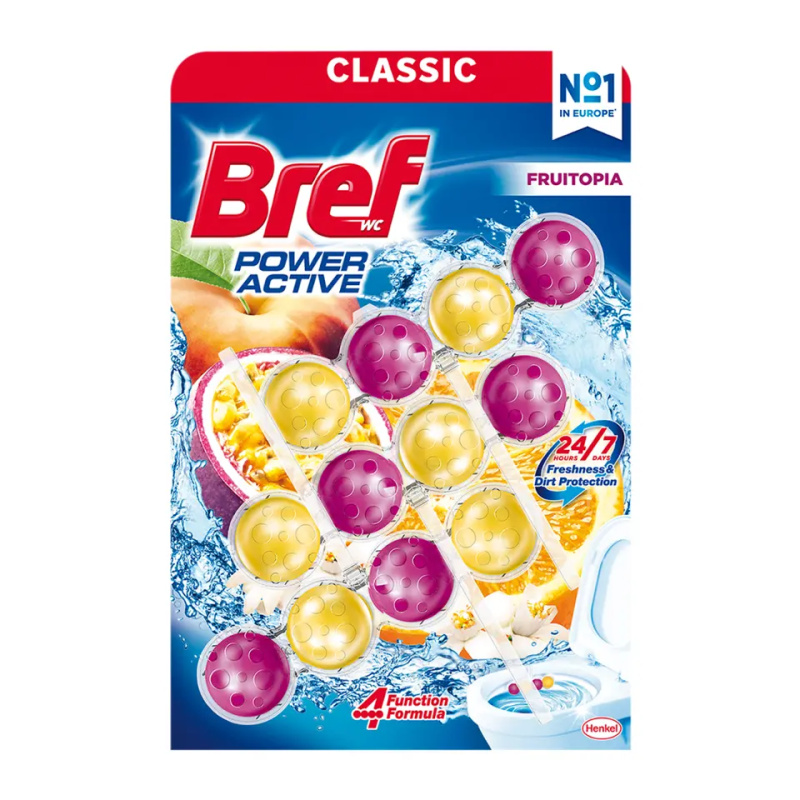 Bref Power Aktiv Classic - WC blok - Fruitopia, 3 x 50 g