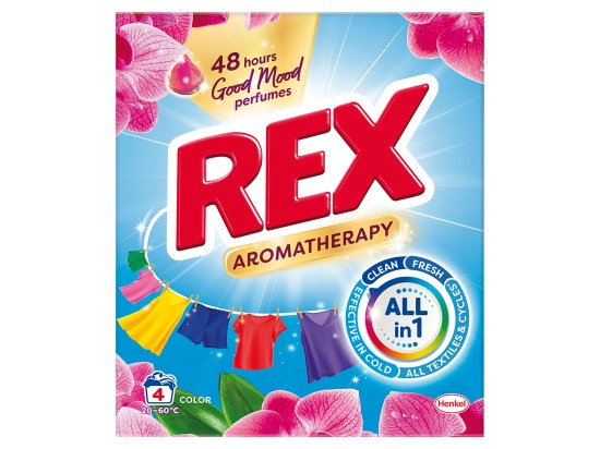 REX Prací prášek na barevné prádlo Aromatherapy Orchid Color BOX 4 PD