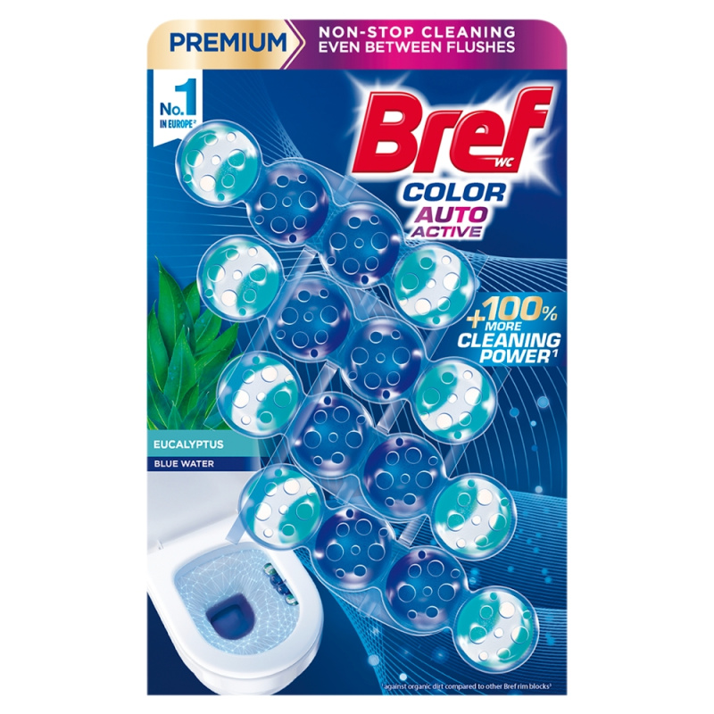 BREF Color Aktiv Tuhý WC blok Eucalyptus 4 x 50 g