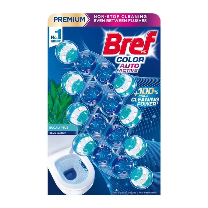 BREF Color Aktiv Tuhý WC blok Eucalyptus 4 x 50 g