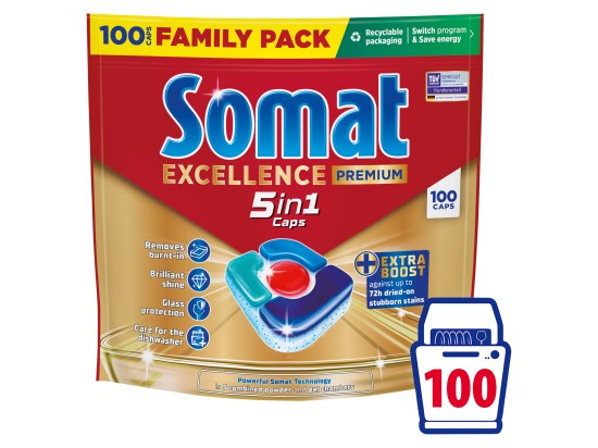 Somat Excellence Premium 5in1 kapsle do myčky na nádobí 100 ks