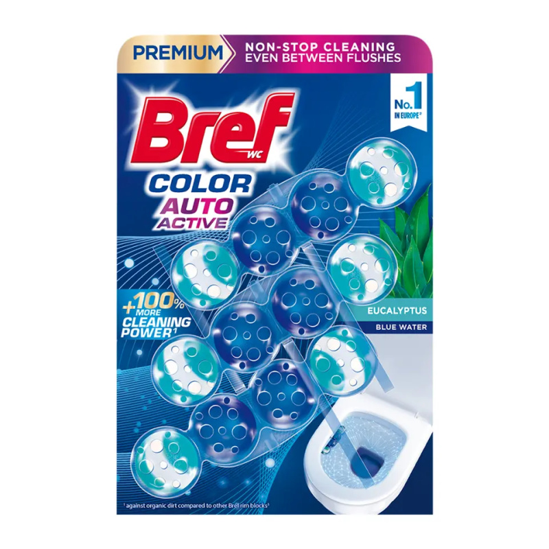 Bref Color Auto Active Eucalyptus tuhý WC blok 3 x 50 g