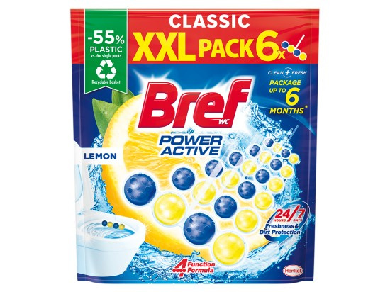 Bref Power Aktiv Lemon Tuhý WC blok 300 g