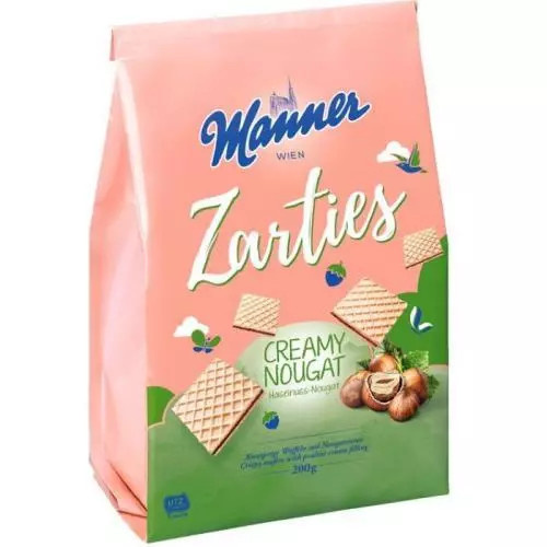 Manner Zarties - oplatky s příchutí - lískooříškové