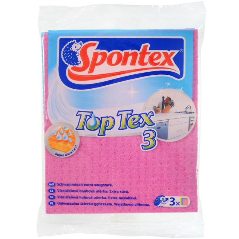 Spontex TopTex - houbová utěrka, 3 ks