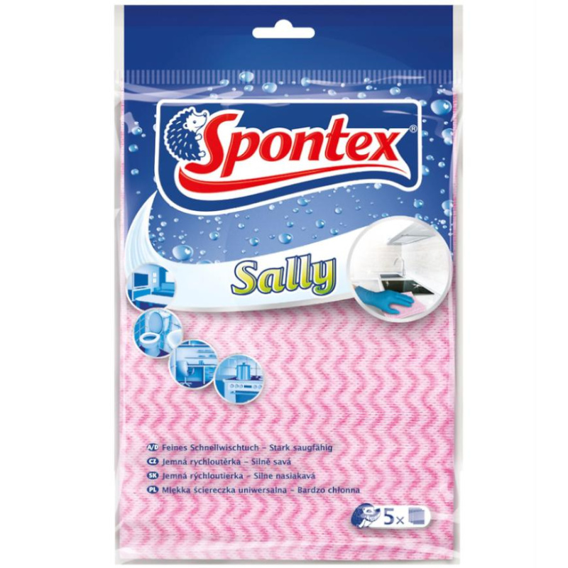 Sally utěrky z tekého plátna 5 ks Spontex