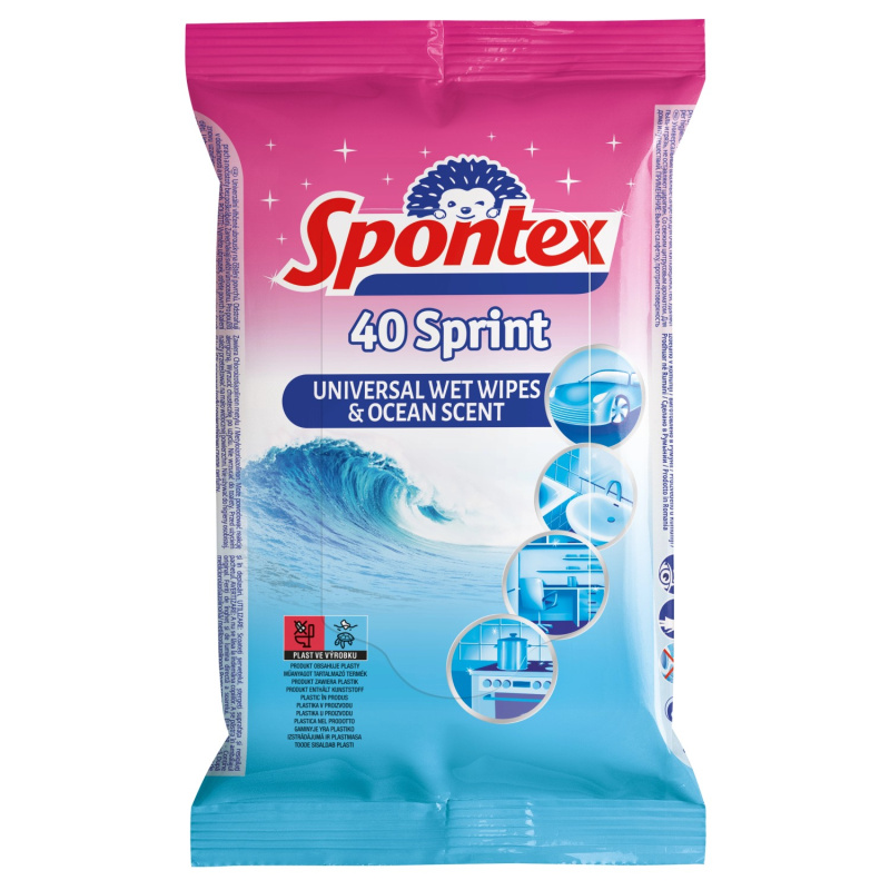 Spontex Vlhčené univerzální utěrky Sprint, 40 ks