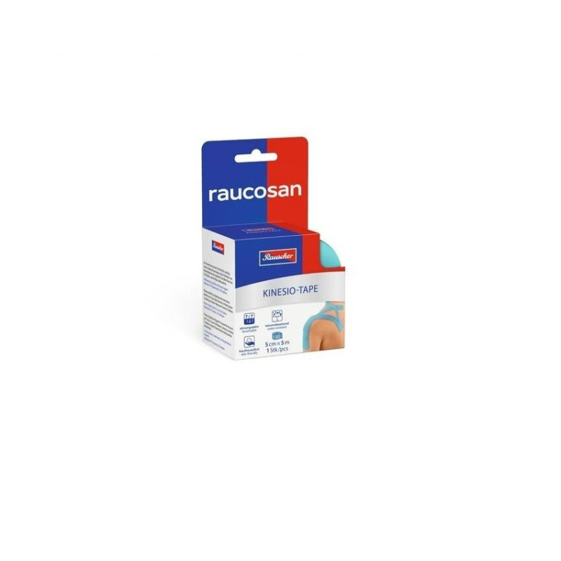 Raucosan Kinesio Tape tejpovací páska 5 cm x 5 m tyrkysová