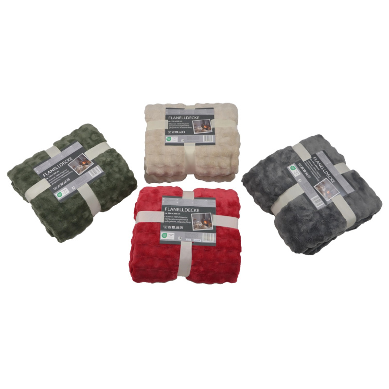 VOG Flanelová deka různé barvy 340 g, 150 x 200 cm, 1 ks