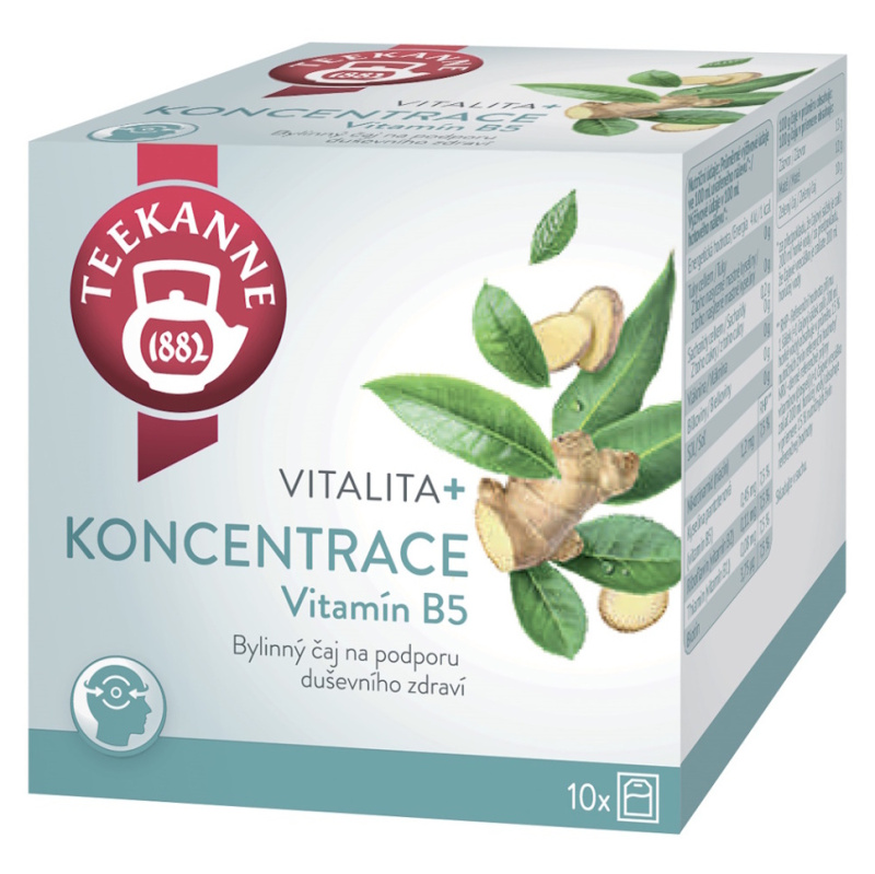 Bylinný čaj Teekanne - Vitalita + koncentrace, 10x 1,8 g