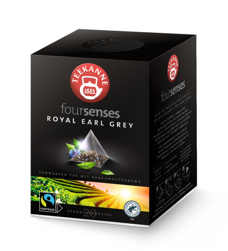 Černý čaj Teekanne Foursenses - Earl Grey, Fairtrade, 45 g
