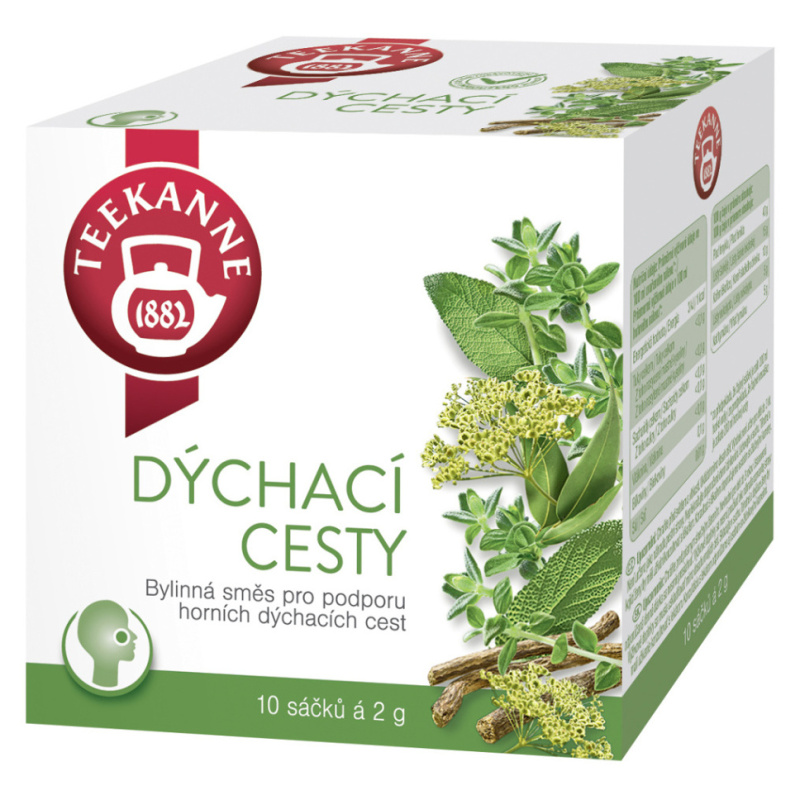 Bylinný čaj Teekanne dýchací cesty a krk, 10x 2 g