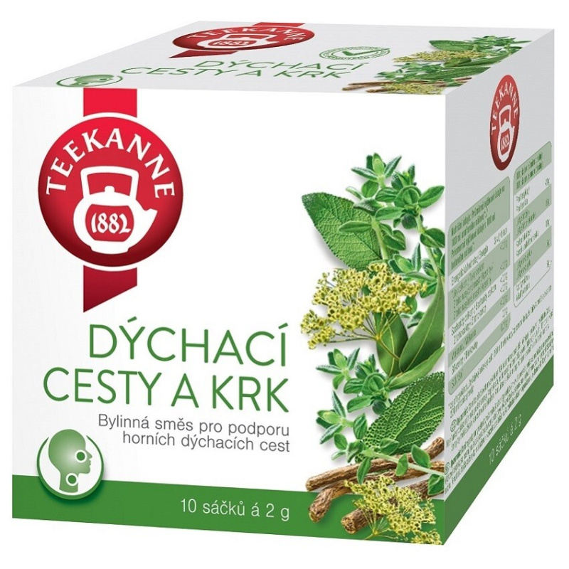 Bylinný čaj Teekanne dýchací cesty a krk, 10x 2 g