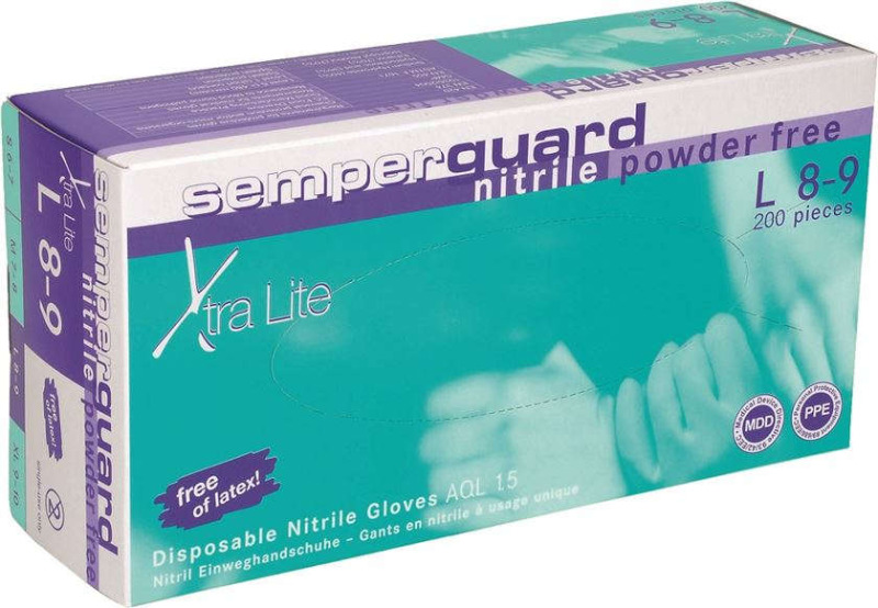 Potravinářské rukavice - Semperguard Xtra Lite, jednorázové, vel. L, 200 ks