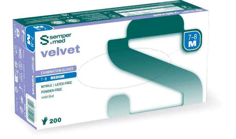Sempermed Nitril Velvet Jednorázové rukavice vel. M 200 ks