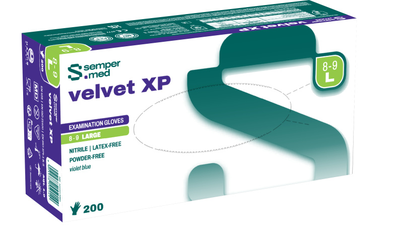 Sempermed Velvet XP vel. L vyšetřovací rukavice nepudrované 200 ks