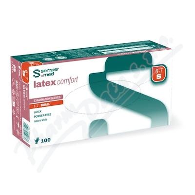 Sempermed Latex Comfort vel. S vyšetřovací rukavice nepudrované 100 ks