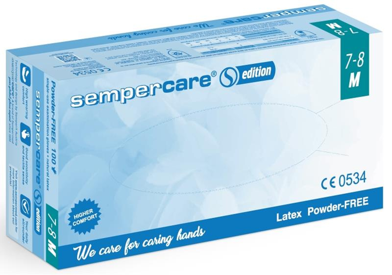 Sempermed Latex Comfort vel. S vyšetřovací rukavice nepudrované 100 ks