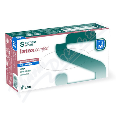 Sempermed Latex Comfort vel. M vyšetřovací rukavice nepudrované 100 ks
