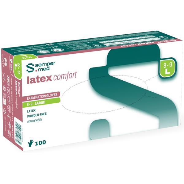 Sempermed Latex Comfort vel. L vyšetřovací rukavice nepudrované 100 ks