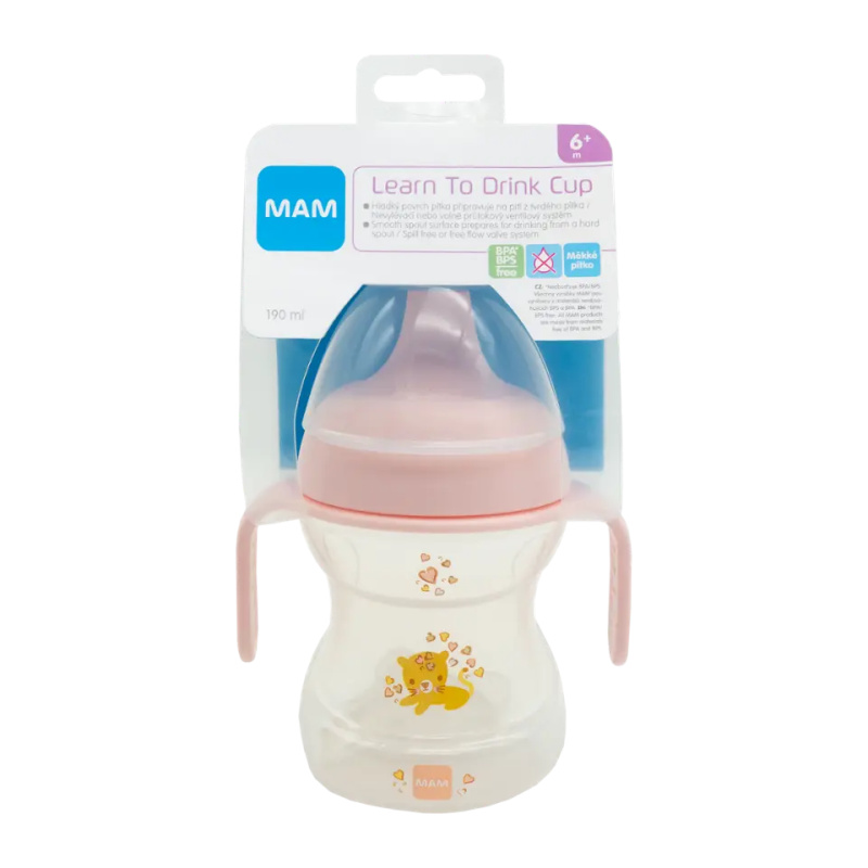 MAM Dětský hrnek na učení Learn to Drink, 6m+, různé druhy 190 ml