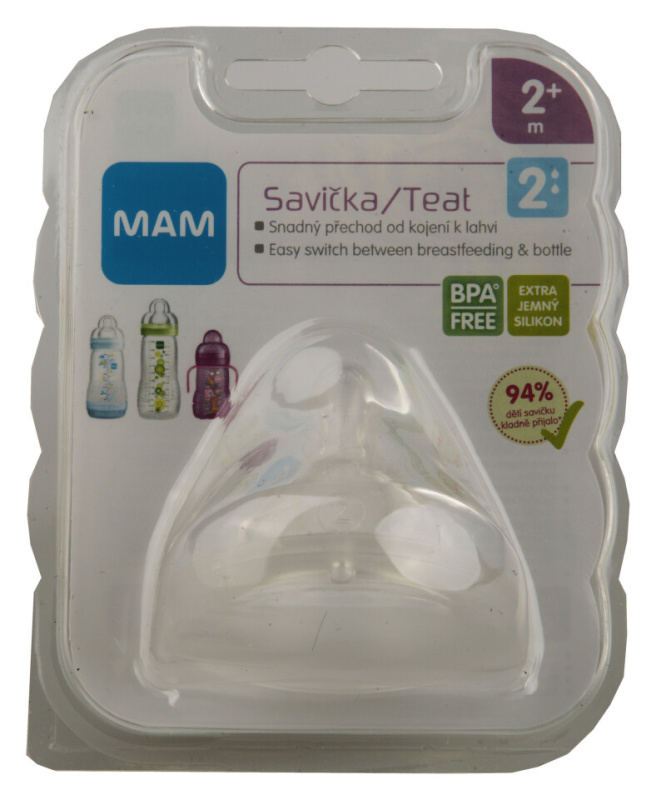 MAM Baby Bottles Teat 2 savička na láhev 2m+ 1 ks