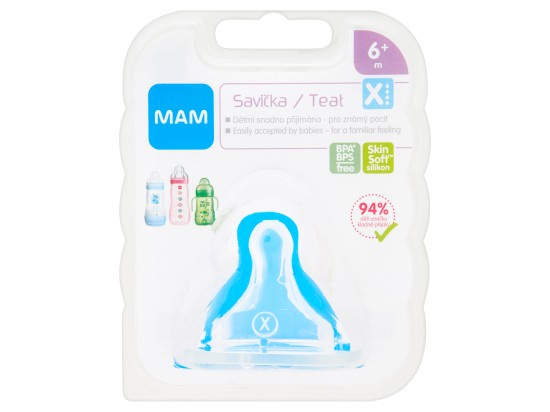 MAM Baby Bottles Teat X savička na láhev 6m+ 1 ks