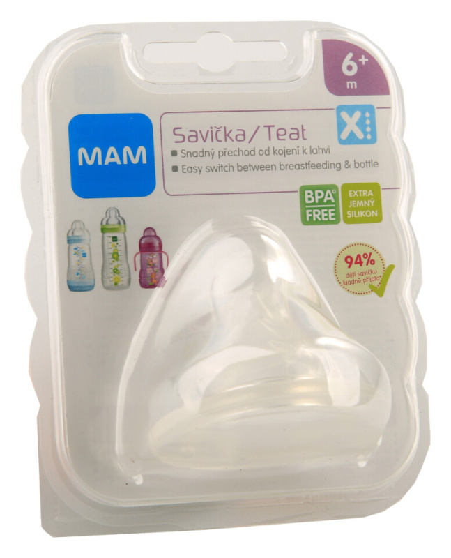 MAM Baby Bottles Teat X savička na láhev 6m+ 1 ks